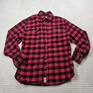 Jachs Shirt Mens Large Flannel Buffalo Check Plaid Red & Black